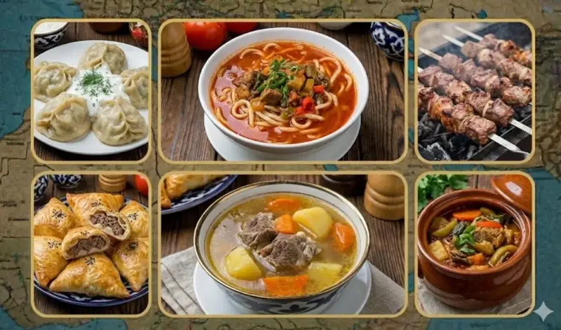 Traditional Uzbek cuisine - plov, samsa, shashlik and other must-try dishes