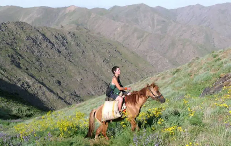 Horse riding in the Nuratau Mountains, Uzbekistan
