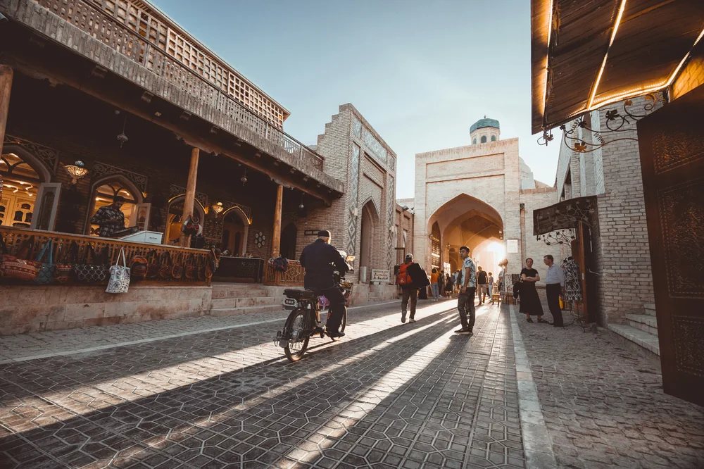 A lively lane inside Ichan-Kala, Khiva